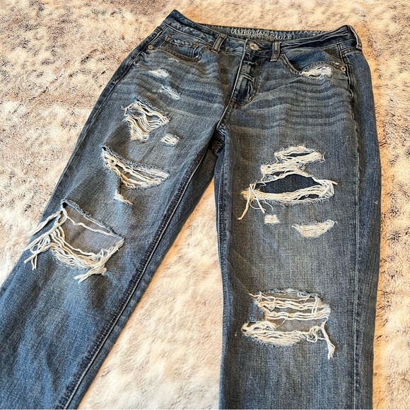American Eagle Outfitters Blue Distressed Ankle Jeans - Picture 7 of 7
